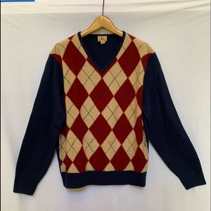 Men’s Trevero Wool Argyle Sweater XL
